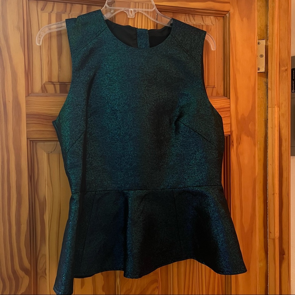 H&M iridescent peplum top